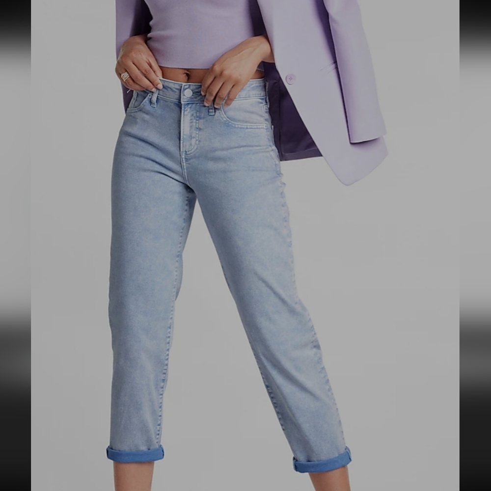 Mid Rise Lilac Tinted Boyfriend Jean
